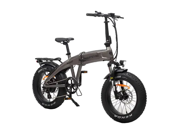Bicicleta de Montaña - smartgyro Rhino, Eléctrica, Plegable, Potencia Nominal 250W, Velocidad 25 km/h, Autonomía 60 km, 7 Velocidades, Gris