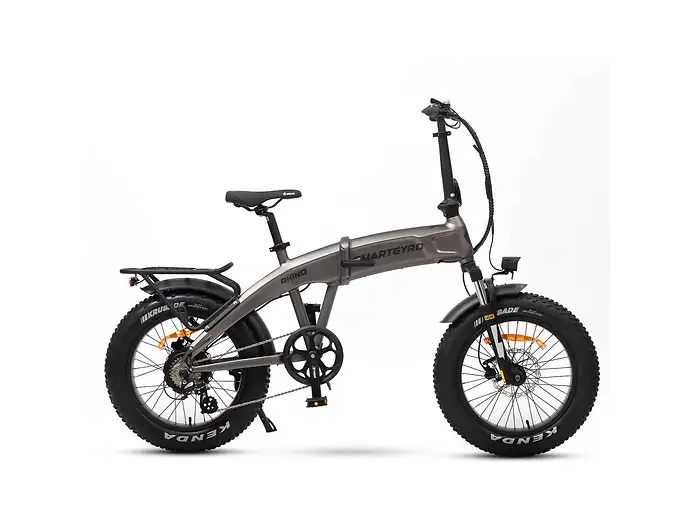 Bicicleta de Montaña - smartgyro Rhino, Eléctrica, Plegable, Potencia Nominal 250W, Velocidad 25 km/h, Autonomía 60 km, 7 Velocidades, Gris