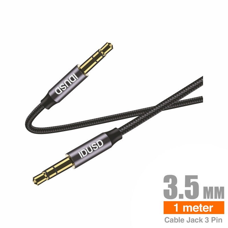 Cable Audio Nylon Jack 3 Pin M/M 1M - C202A