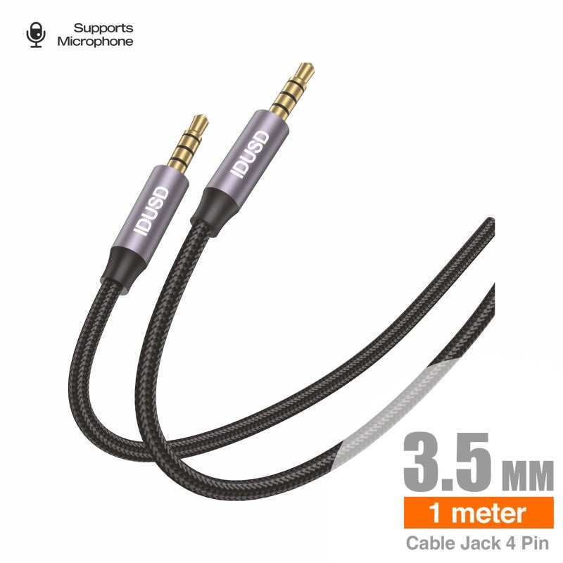 Cable Audio Nylon Jack 4 Pin M/M 1M - C203A