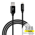 Cable Nylon Lightning 1M 2.4A L-12