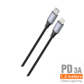 Cable Nylon PD Lightning 1.2M 3A - C85A