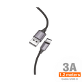Cable Nylon USB-C 1.2M 3A - C83A