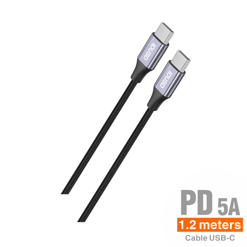 Cable Nylon PD USB-C 1.2M 5A - C86A