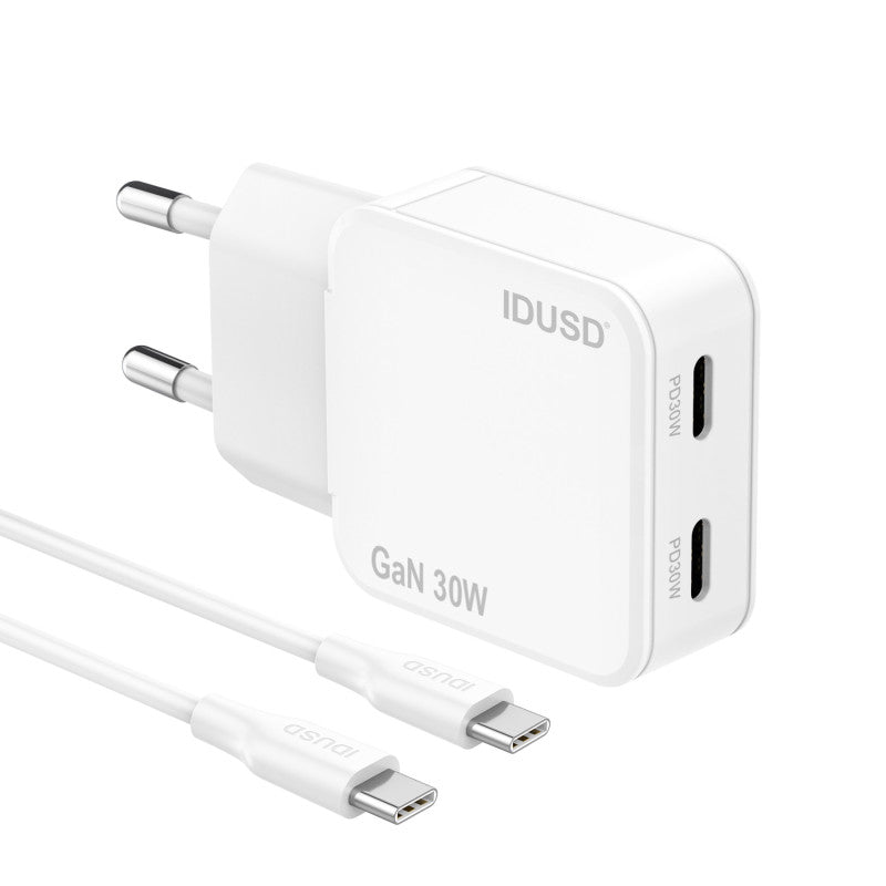 Cargador GaN PD30W  C+C - PD USB-C - D326B