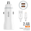 Car Charger  2U 2.4A + Cable Lightning - F22B