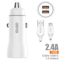 Car Charger  2U 2.4A + Cable Typ -C - F23B