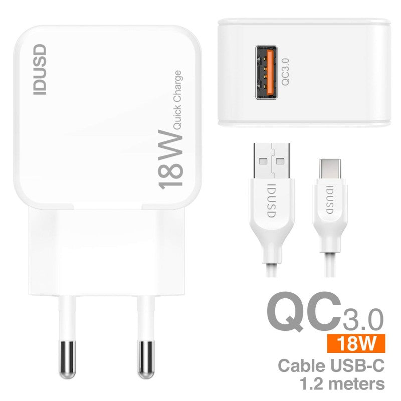 Cargador Rápida QC3.0 + Type-C -D53B