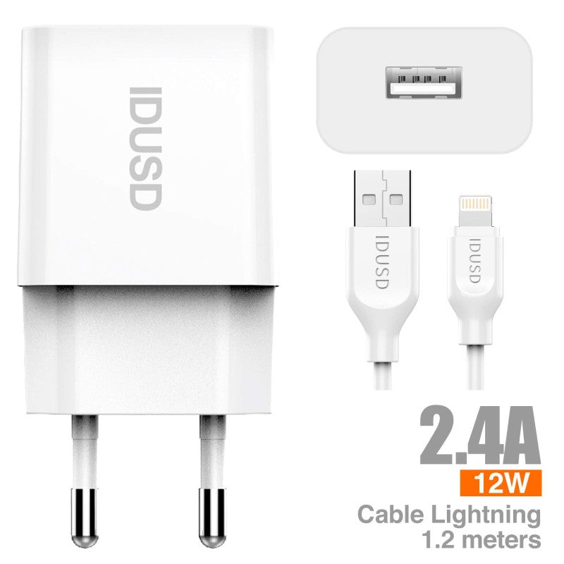 Smart Charger 1U 2.4A + Lightning - D72B