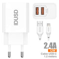 Smart Charger 2-USB 2.4A + Type-C 1.2M - D43B